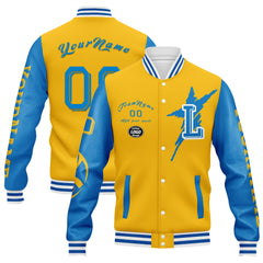 Custom Yellow Blue Los Angeles Jacket and Sports Shoes Combo Offer Personalized Combo ZH-D020294-22