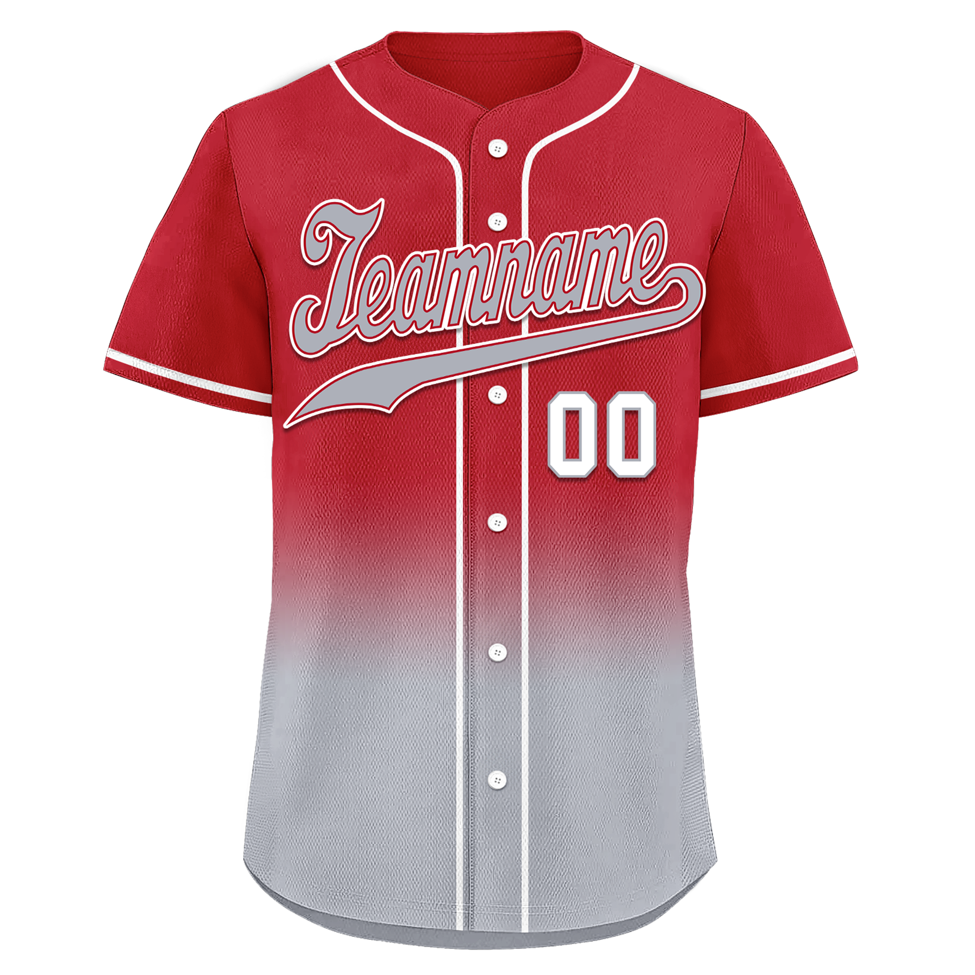 Custom Red Grey Fade Fashion Personalized Authentic Baseball Jersey BSBJ01-D0a70bb