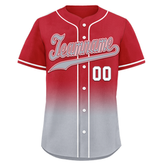 Custom Red Grey Fade Fashion Personalized Authentic Baseball Jersey BSBJ01-D0a70bb