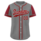 Custom Gray Red Raglan Sleeves Personalized Authentic Baseball Jersey BSBJ01-D017177