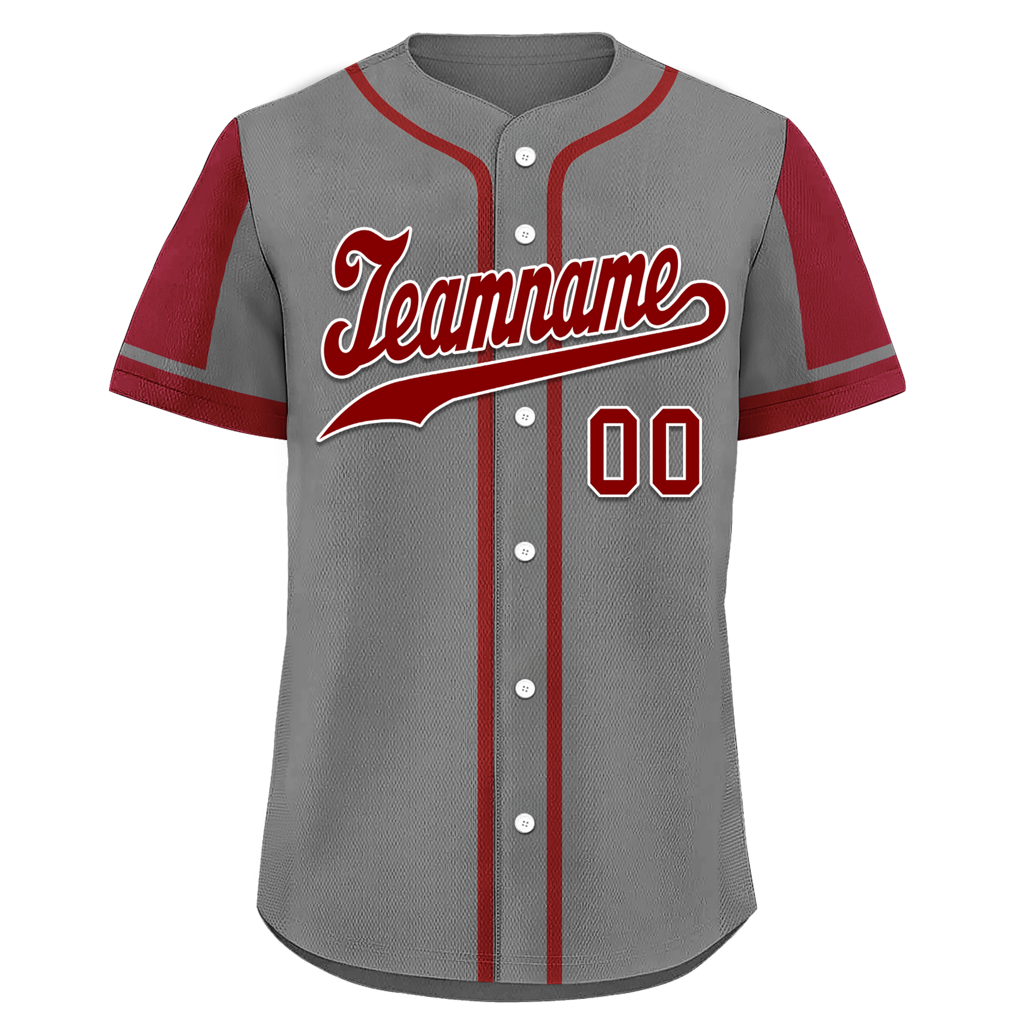Custom Gray Red Raglan Sleeves Personalized Authentic Baseball Jersey BSBJ01-D017177