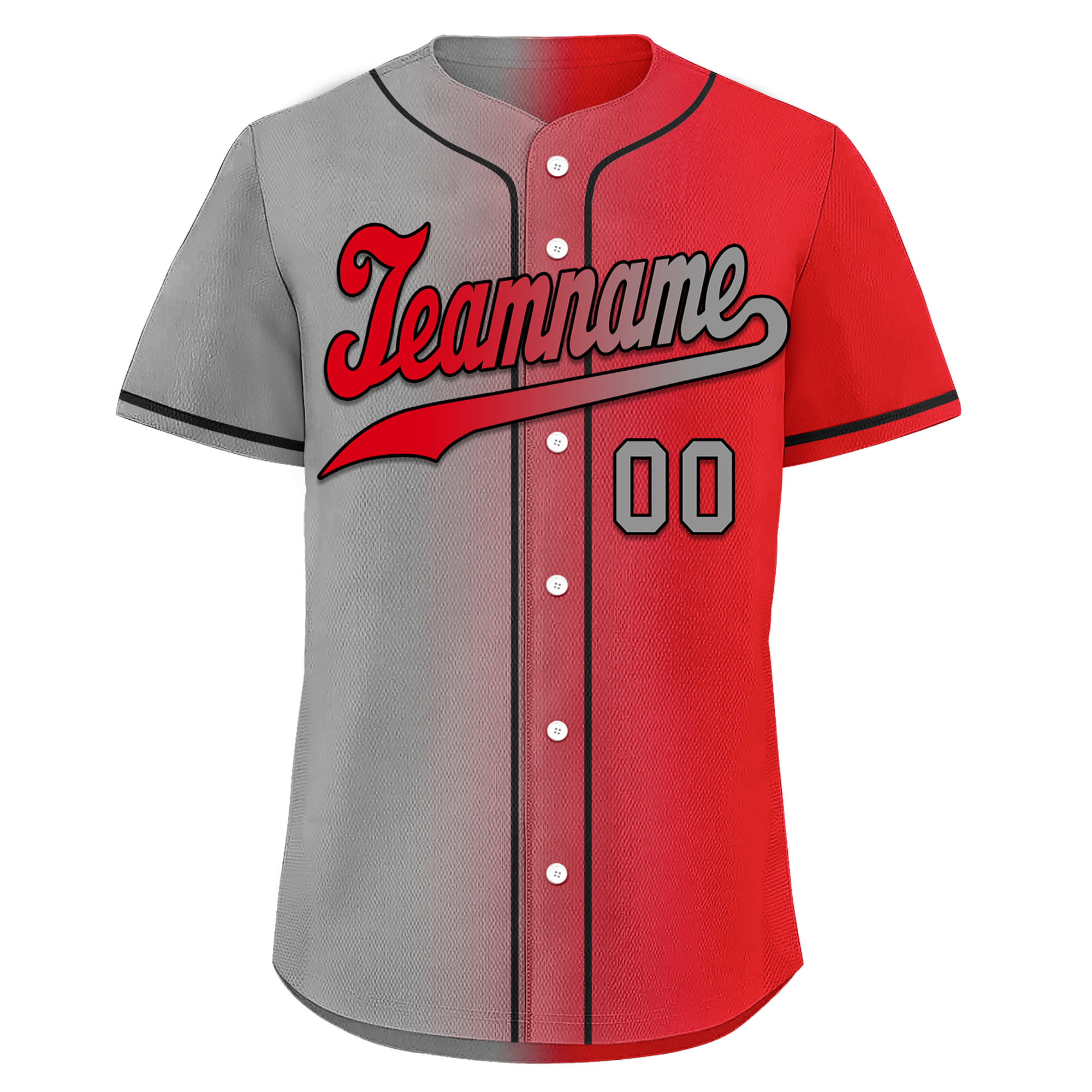 Custom Grey Red Gradient Fashion Personalized Authentic Baseball Jersey BSBJ01-D0a7aad