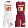 Custom White Red Classic Style Reversible Basketball Uniform Personalized Ordinary BBJR-D017012