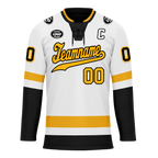 Custom White Black Personalized Hockey Jersey HCKJ01-D0a70a0