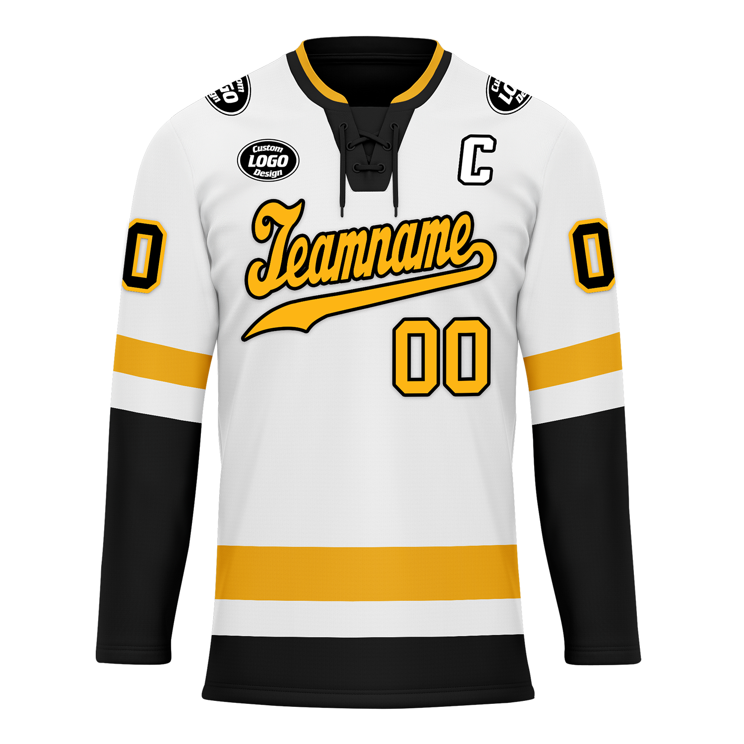 Custom White Black Personalized Hockey Jersey HCKJ01-D0a70a0
