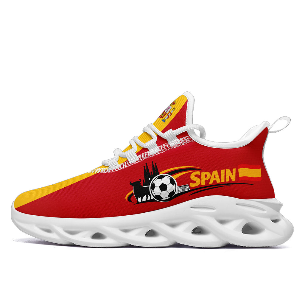 Custom 2026 World Cup Spain Sneakers DIY Country Flag Running Shoes Lightweight Sport Shoes Gift for Football Fans Personalized Team Name and Logo FN003-F027068-1