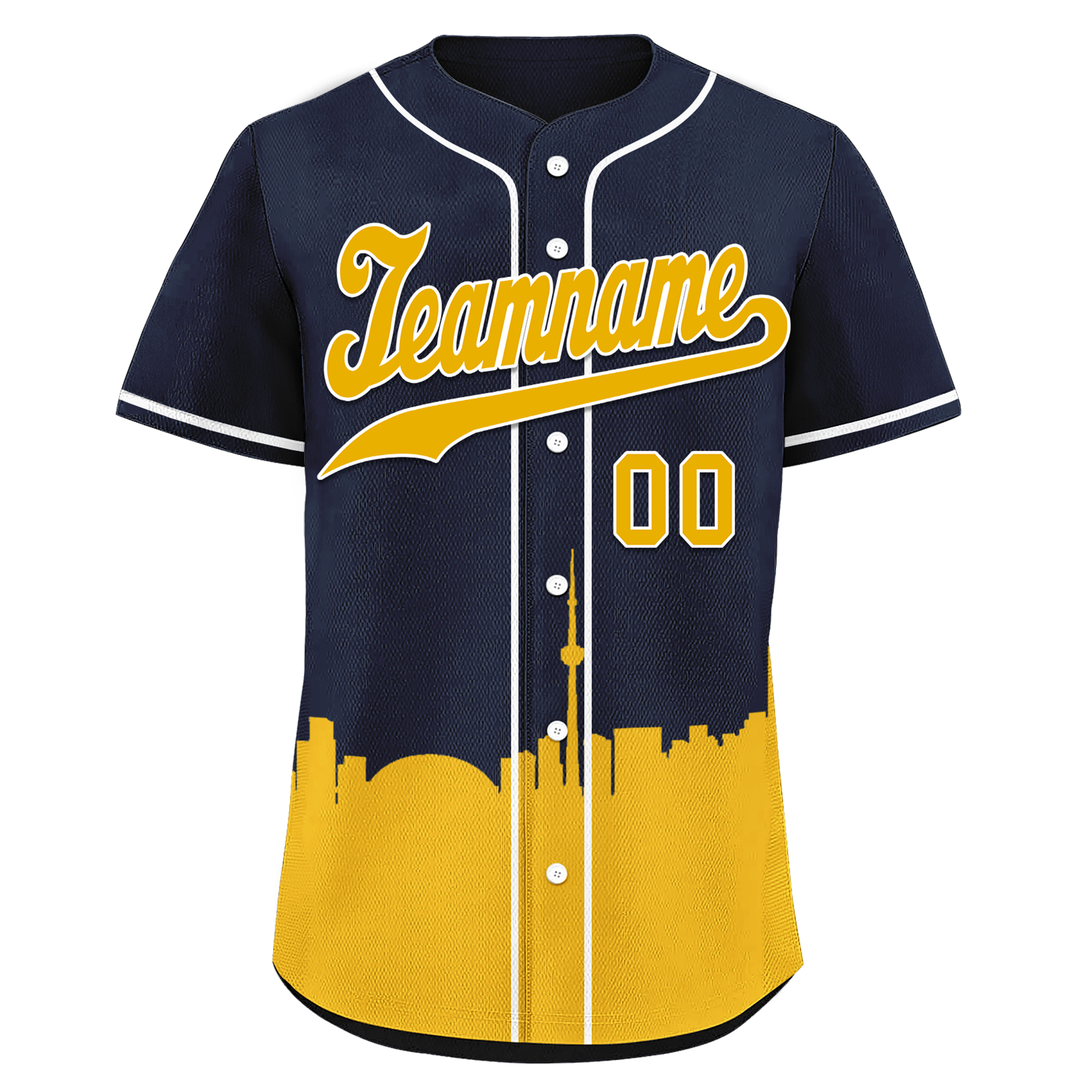 Custom Blue Yellow City Edition Personalized Authentic Baseball Jersey BSBJ01-D017135