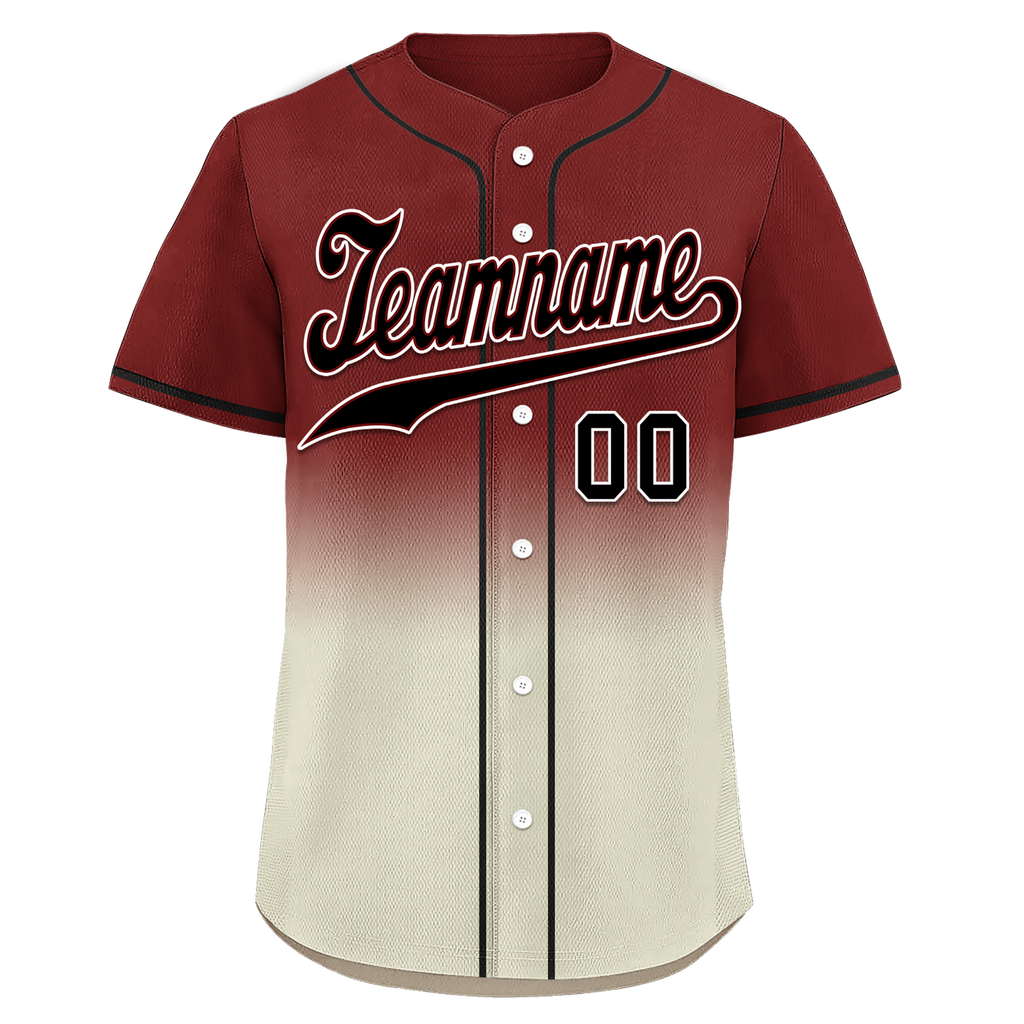Custom Red Grey Fade Fashion Personalized Authentic Baseball Jersey BSBJ01-D0a70fa