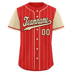 Custom Red Yellow Stripe Fashion Personalized Authentic Baseball Jersey BSBJ01-D017236