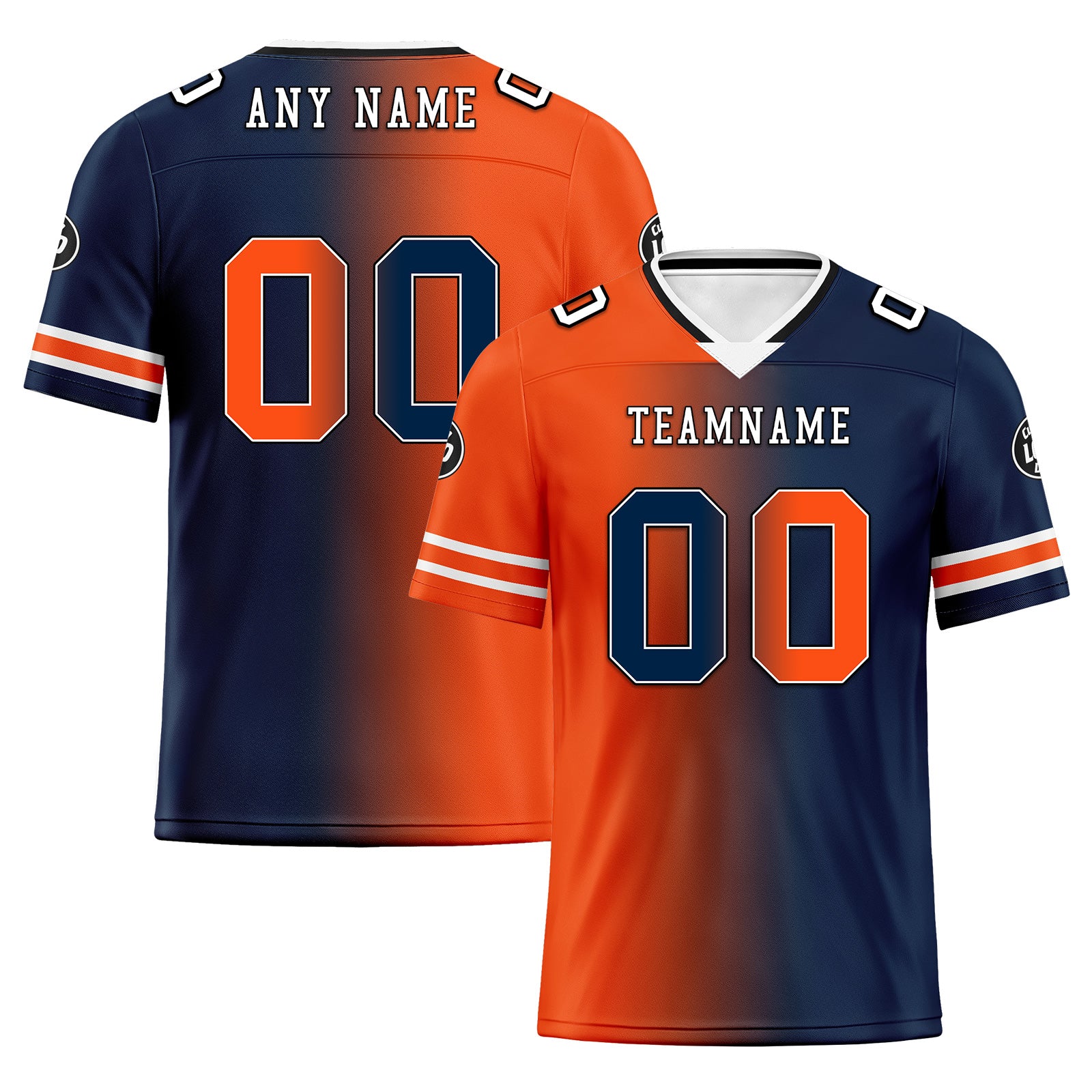Custom Blue Orange Colorado Personalized Authentic Football Jersey FBJ02-D028017-21