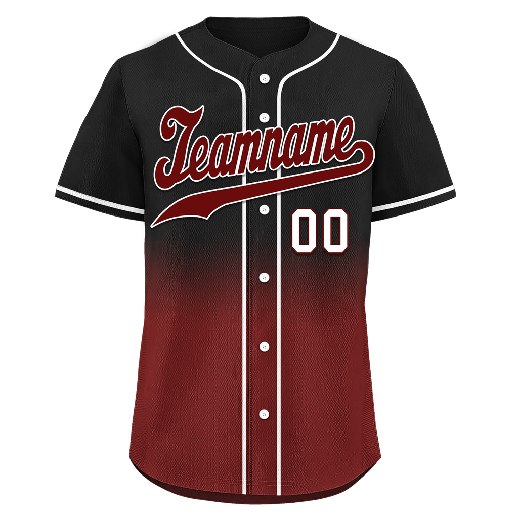 Custom Black Red Fade Fashion Personalized Authentic Baseball Jersey BSBJ01-D0a70f0