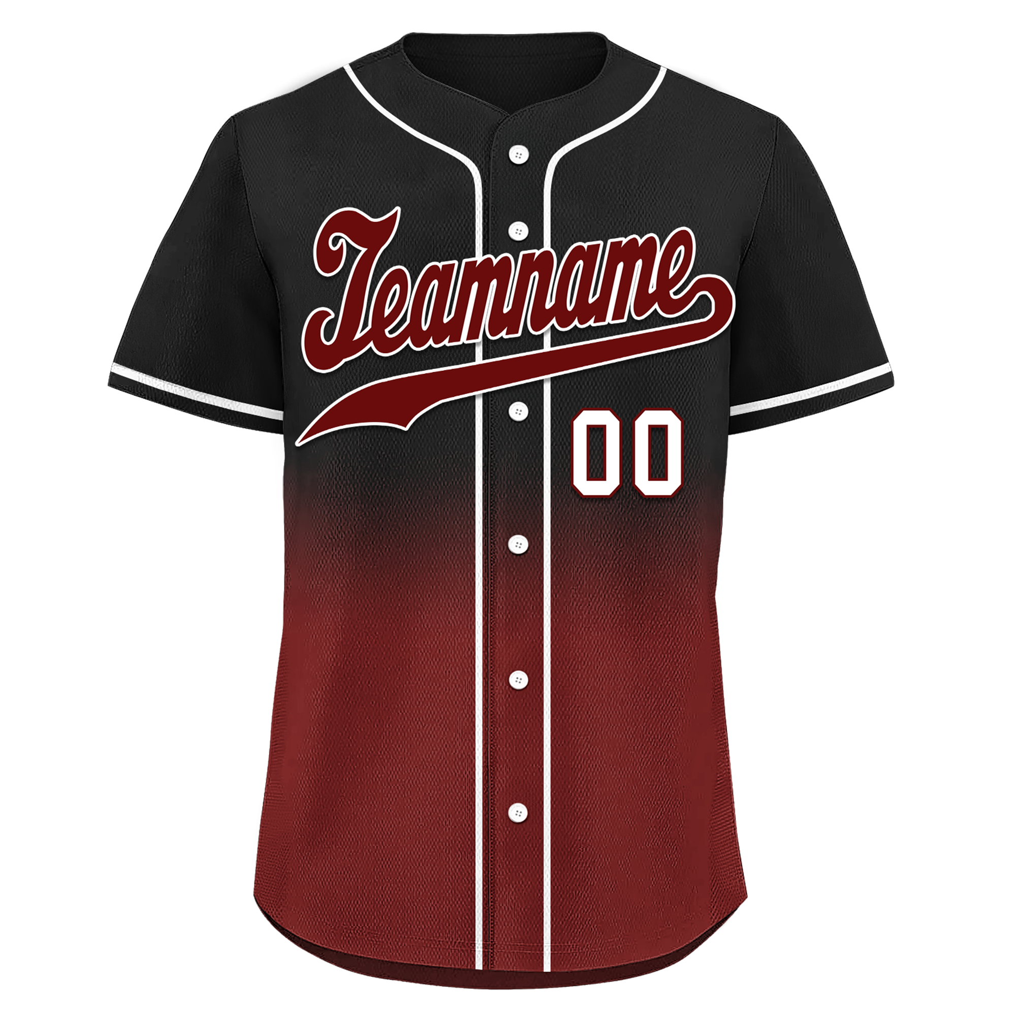Custom Black Red Fade Fashion Personalized Authentic Baseball Jersey BSBJ01-D0a70f0