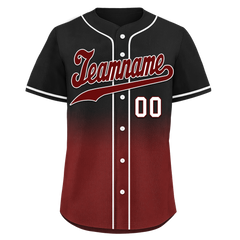 Custom Black Red Fade Fashion Personalized Authentic Baseball Jersey BSBJ01-D0a70f0