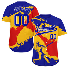 Custom Yellow Fiery Red Venezuelan Flag Personalized Authentic Baseball Jersey BSBJ01-E06022-1