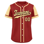 Custom Red Yellow Raglan Sleeves Personalized Authentic Baseball Jersey BSBJ01-D017195