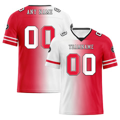 Custom Red White Missouri Personalized Authentic Football Jersey FBJ02-D028017-25