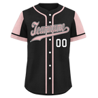 Custom Black Pink Raglan Sleeves Personalized Authentic Baseball Jersey BSBJ01-D017197
