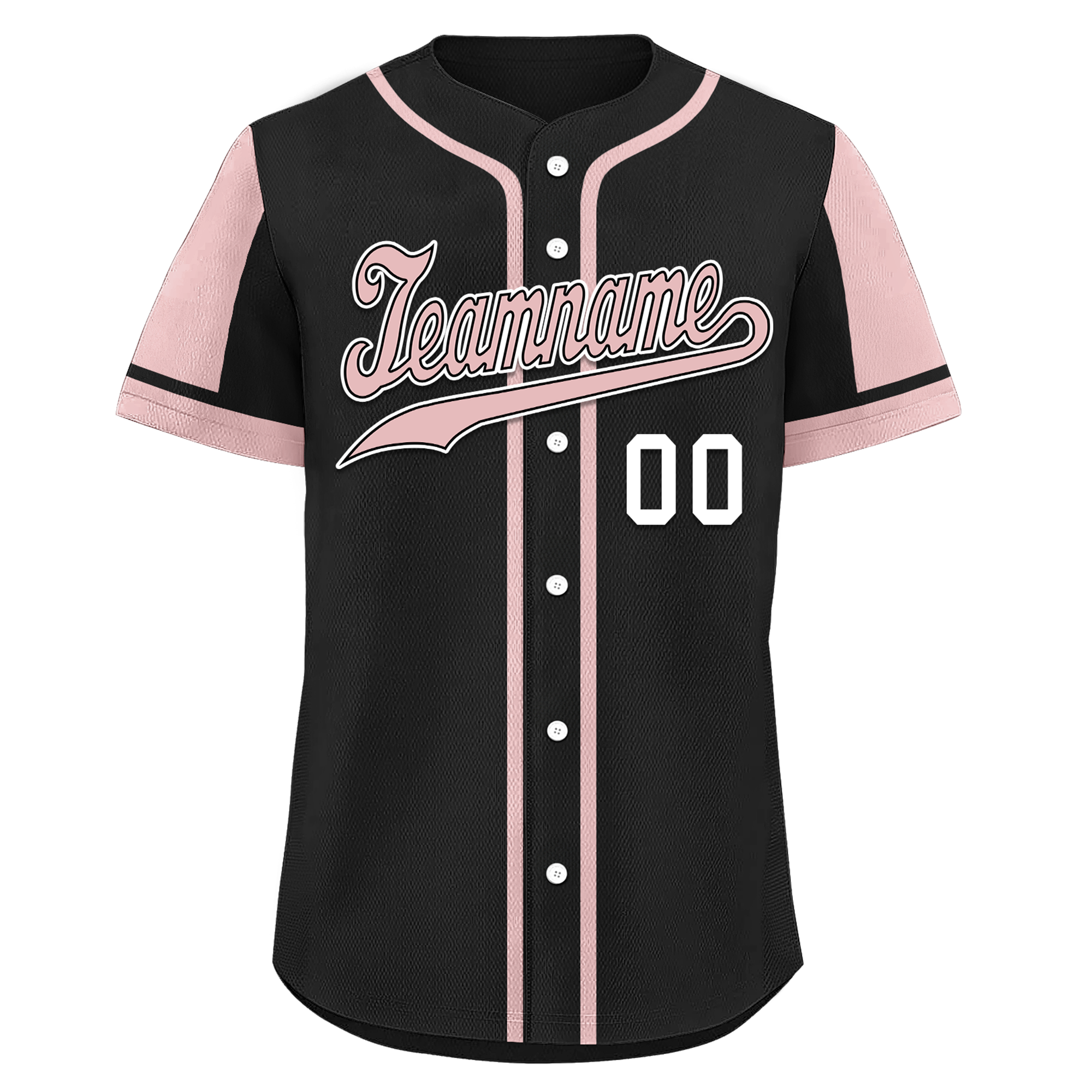 Custom Black Pink Raglan Sleeves Personalized Authentic Baseball Jersey BSBJ01-D017197