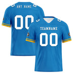 Custom Blue Yellow Los Angeles Football Jersey and Firesoul Sports Shoes Combo Offer Personalized Combo ZH-D020273-22