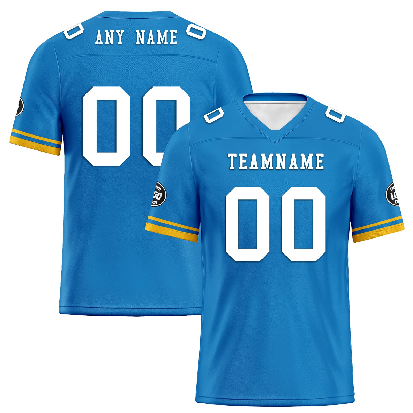 Custom Blue Yellow Los Angeles Football Jersey and Firesoul Sports Shoes Combo Offer Personalized Combo ZH-D020273-22