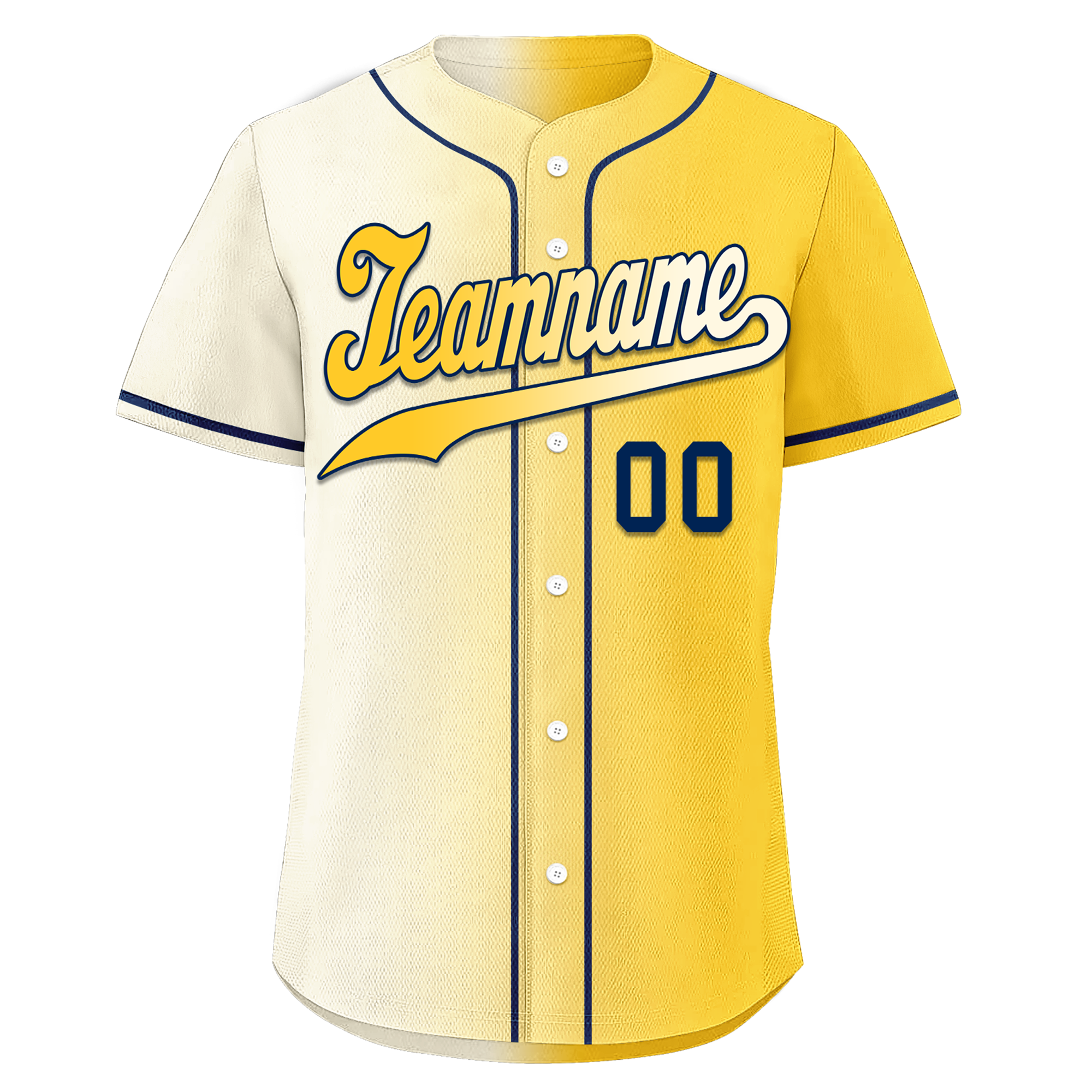 Custom White Yellow Gradient Fashion Personalized Authentic Baseball Jersey BSBJ01-D0a709f