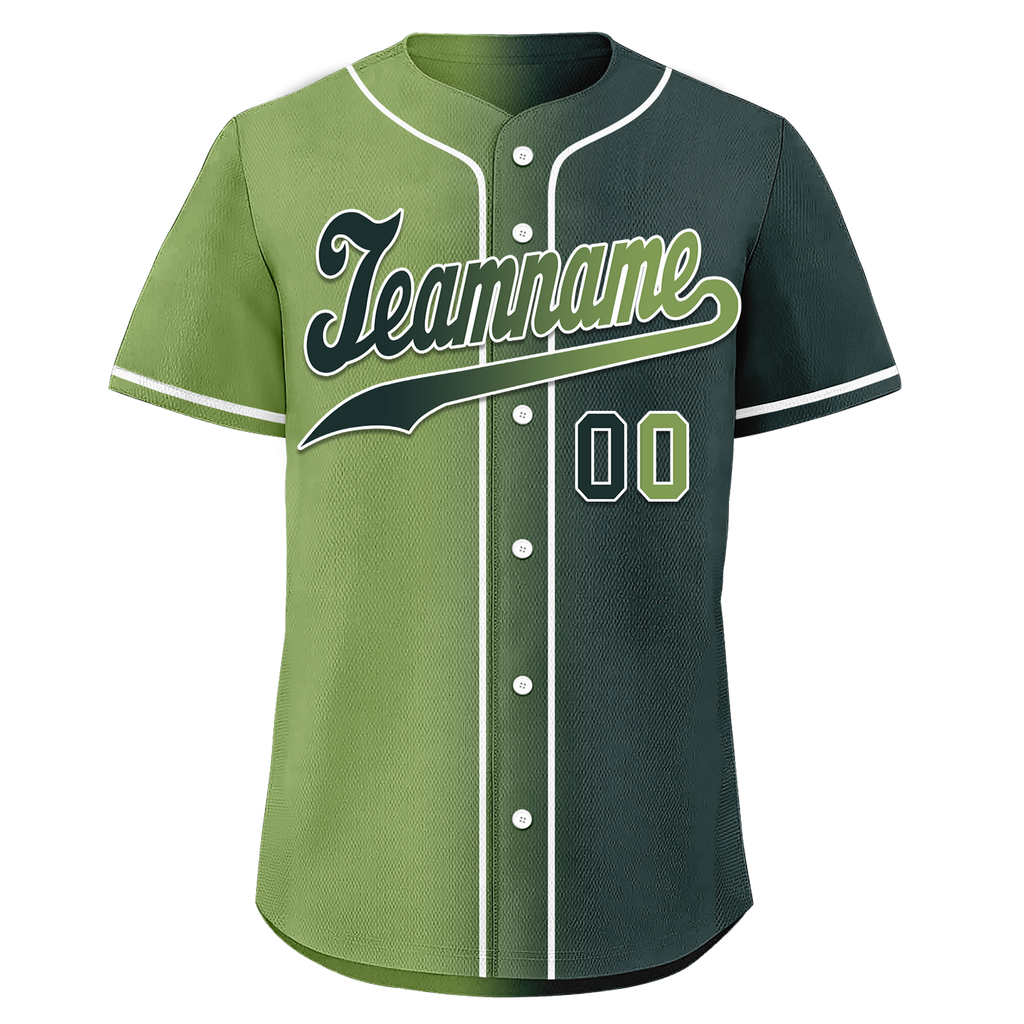 Custom Green Gradient Fashion Personalized Authentic Baseball Jersey BSBJ01-D0a708c
