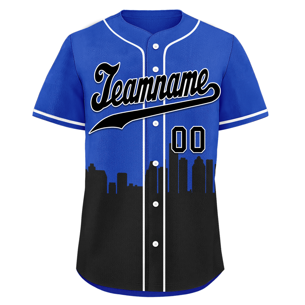 Custom Blue Black City Edition Personalized Authentic Baseball Jersey BSBJ01-D017127