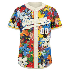 Custom Graffiti Pattern Abstract Floral Patterns Personalized Authentic Baseball Jersey BSBJ01-D020171-2