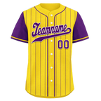 Custom Gold Purple Stripe Fashion Personalized Authentic Baseball Jersey BSBJ01-D017219