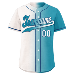 Custom White Blue Gradient Fashion Personalized Authentic Baseball Jersey BSBJ01-D0a7ab0