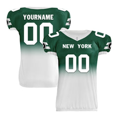 Custom Green White Fade Fashion New York High-Performance American Football Jersey FBJ06-D020252-28