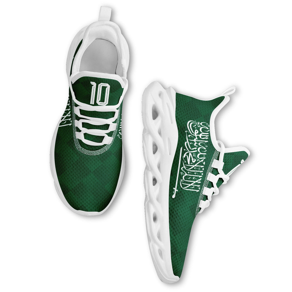Custom Saudi Arabia 2026 World Cup Sneakers DIY Country Flag Running Shoes Lightweight Sport Shoes Gift for Football Fans Personalized Team Name and Logo FN003-F009078-1