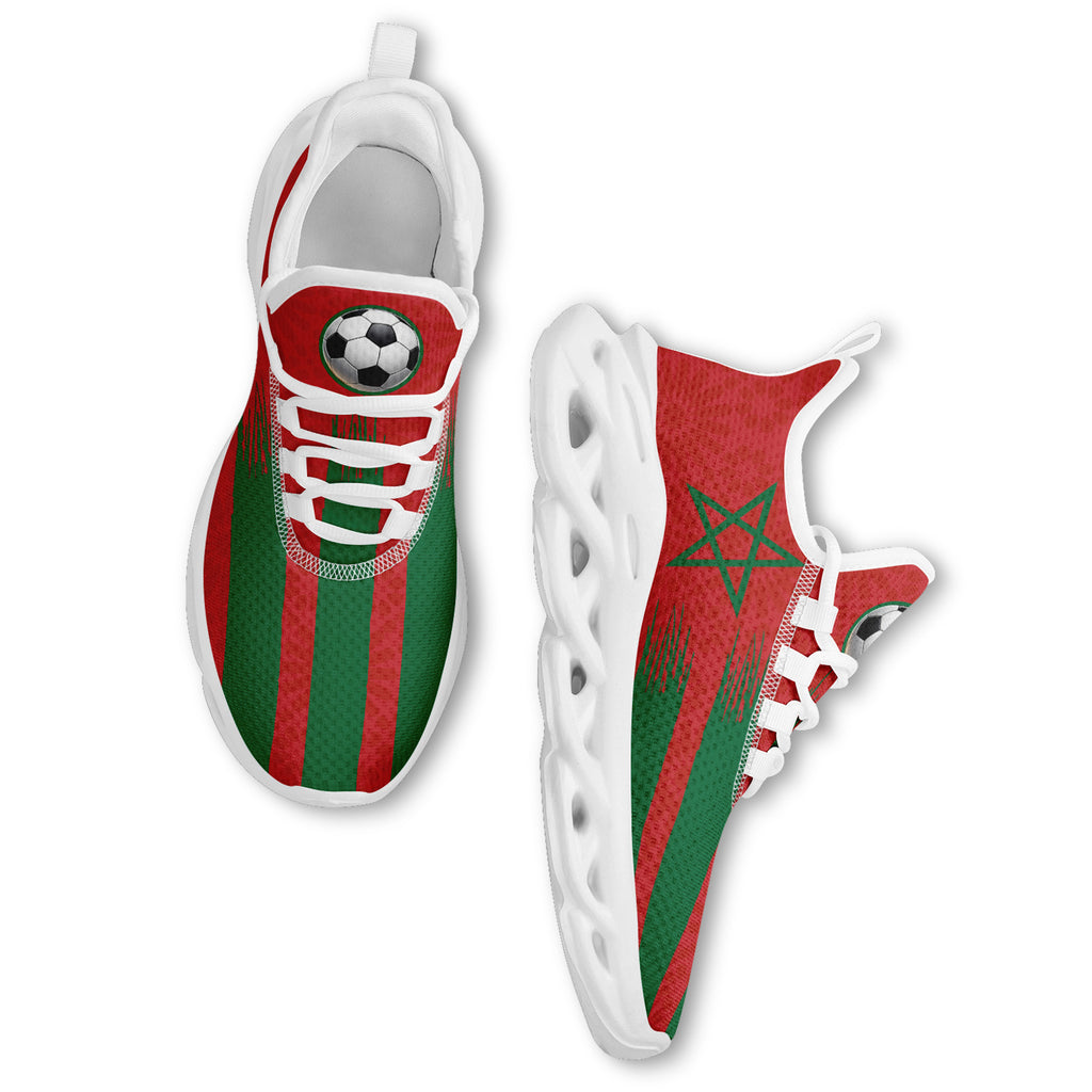 Custom Morocco 2026 World Cup Sneakers DIY Country Flag Running Shoes Lightweight Sport Shoes Gift for Football Fans Personalized Team Name and Logo FN003-F009073-2