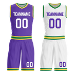 Custom Purple White Classic Style Reversible Basketball Uniform Personalized Ordinary BBJR-D017047