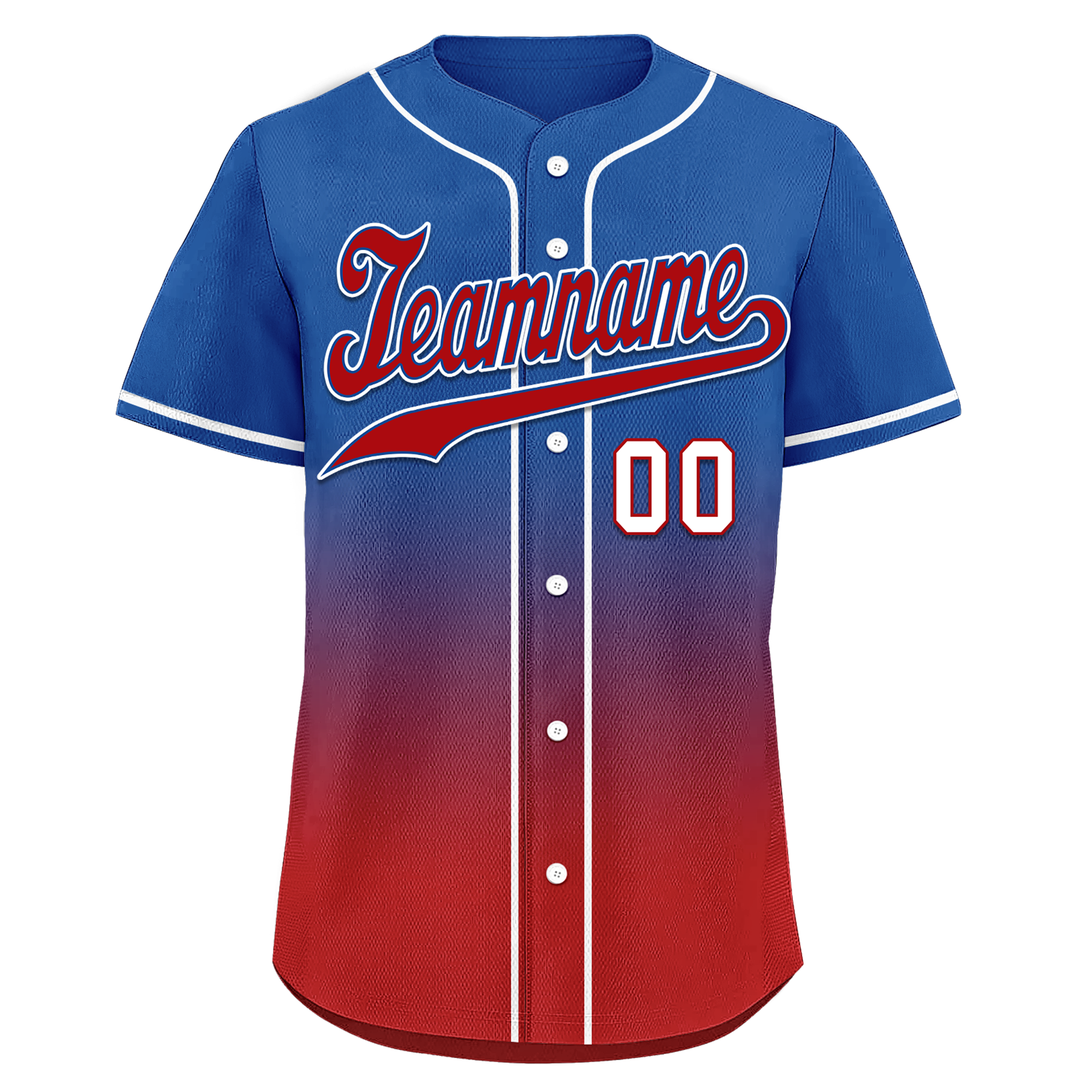 Custom Blue Red Fade Fashion Personalized Authentic Baseball Jersey BSBJ01-D0a70bd