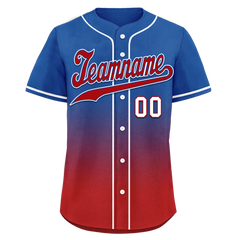 Custom Blue Red Fade Fashion Personalized Authentic Baseball Jersey BSBJ01-D0a70bd