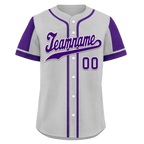 Custom Gray Purple Raglan Sleeves Personalized Authentic Baseball Jersey BSBJ01-D017186