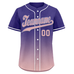 Custom Purple Pink Fade Fashion Personalized Authentic Baseball Jersey BSBJ01-D0a7070