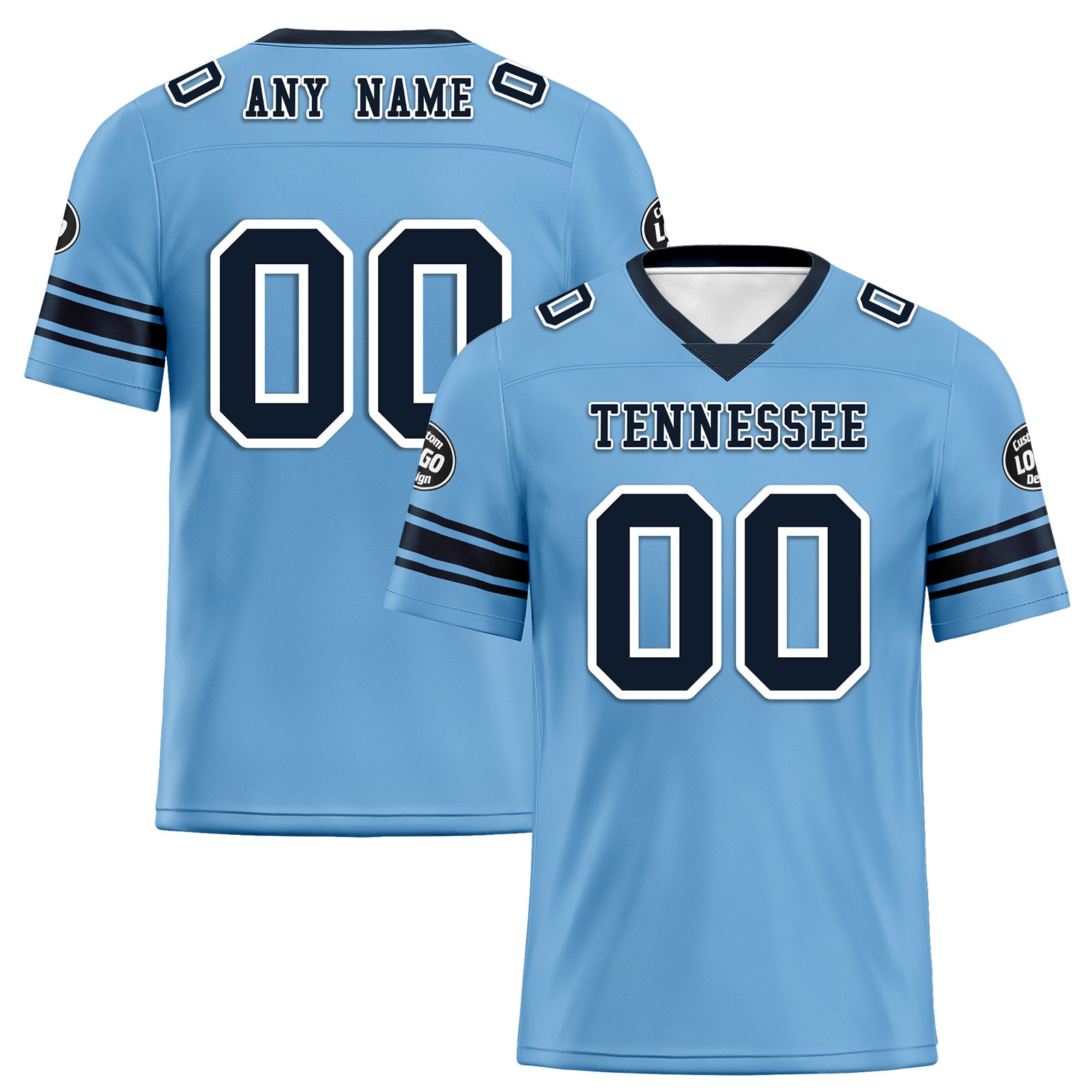 Custom Bule Tennessee Personalized Authentic Football Jersey FBJ02-D020256-17
