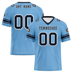 Custom Bule Tennessee Personalized Authentic Football Jersey FBJ02-D020256-17