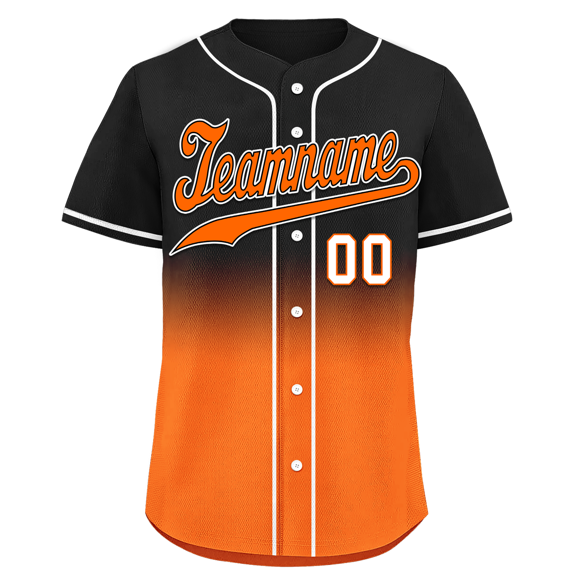 Custom Black Orange Fade Fashion Personalized Authentic Baseball Jersey BSBJ01-D0a70ce
