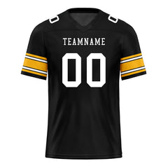 Custom Black Yellow Pittsburgh Personalized Authentic Football Jersey FBJ02-E0601-13