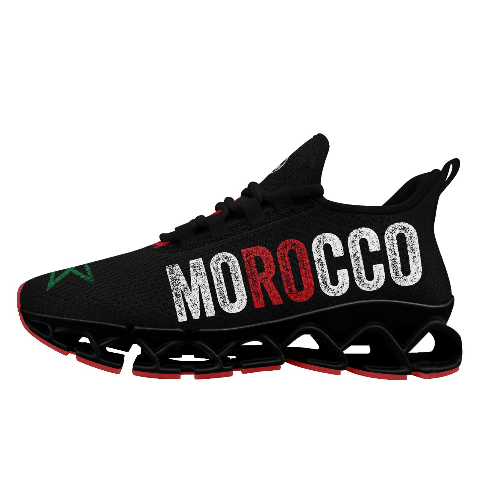 Custom Morocco 2026 World Cup Sneakers DIY Country Flag Running Shoes Lightweight Sport Shoes Gift for Football Fans Personalized Team Name and Logo FN003XD-F009086-1