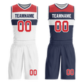 Custom White Blue Classic Style Reversible Basketball Uniform Personalized COOLMAX BBJR-D017023
