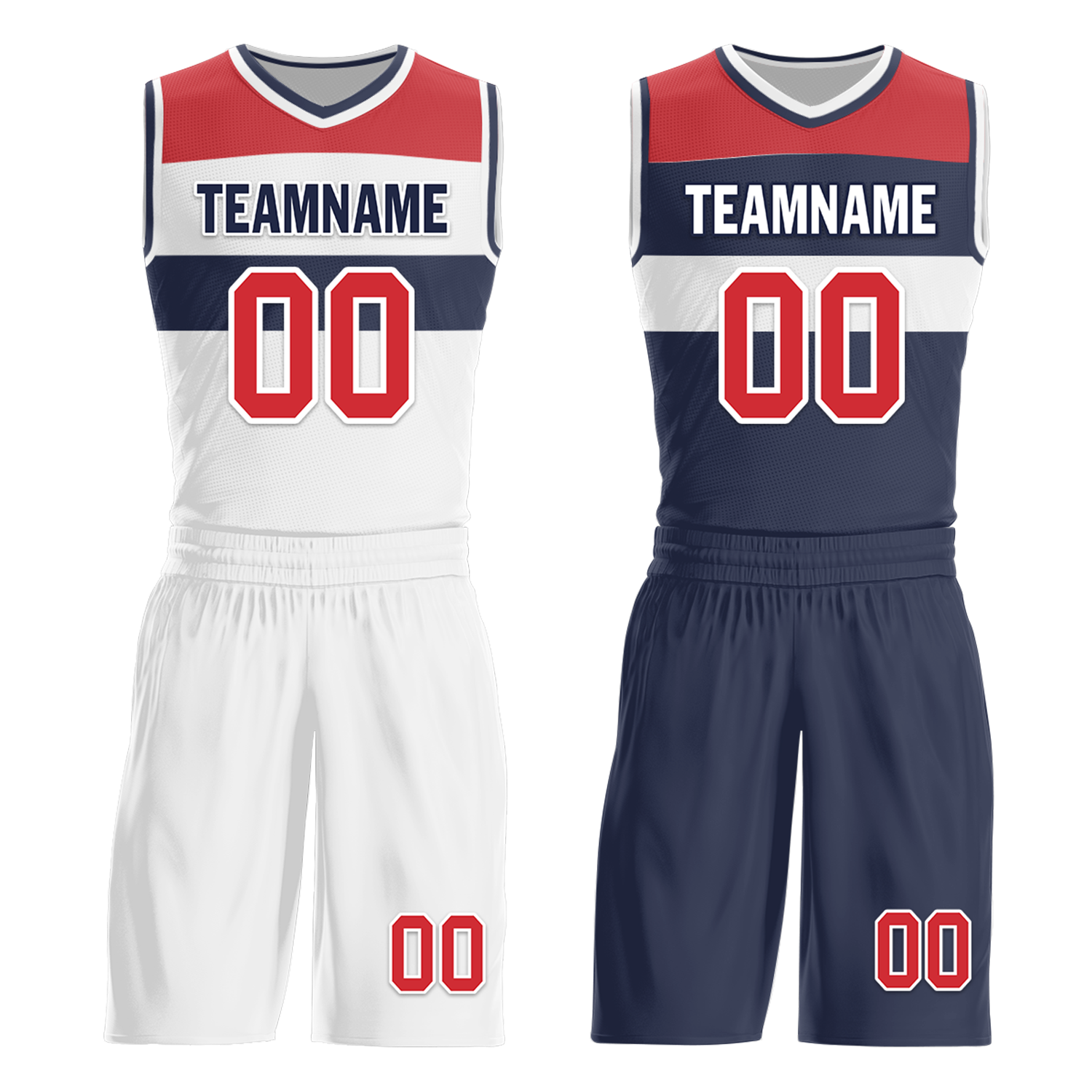 Custom White Blue Classic Style Reversible Basketball Uniform Personalized COOLMAX BBJR-D017023
