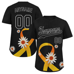 Custom Black World Cancer Day Personalized Authentic Baseball Jersey BSBJ01-E06020-7