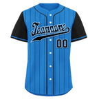 Custom Blue Black Stripe Fashion Personalized Authentic Baseball Jersey BSBJ01-D017213