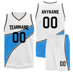 Custom White Blue City Edition Personalized Sports Uniform Authentic Basketball Jersey BBJ01-D06101-1