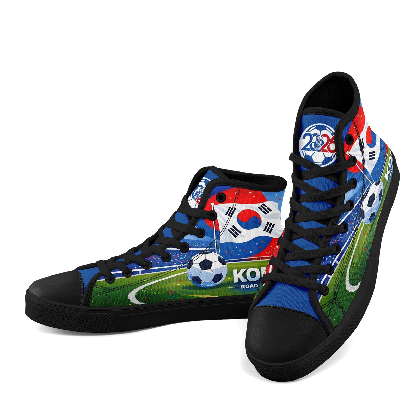 Custom South Korea 2026 World Cup Sneakers DIY Country Flag Running Shoes Lightweight Sport Shoes Gift for Football Fans Personalized Team Name and Logo FN024-F009070-5