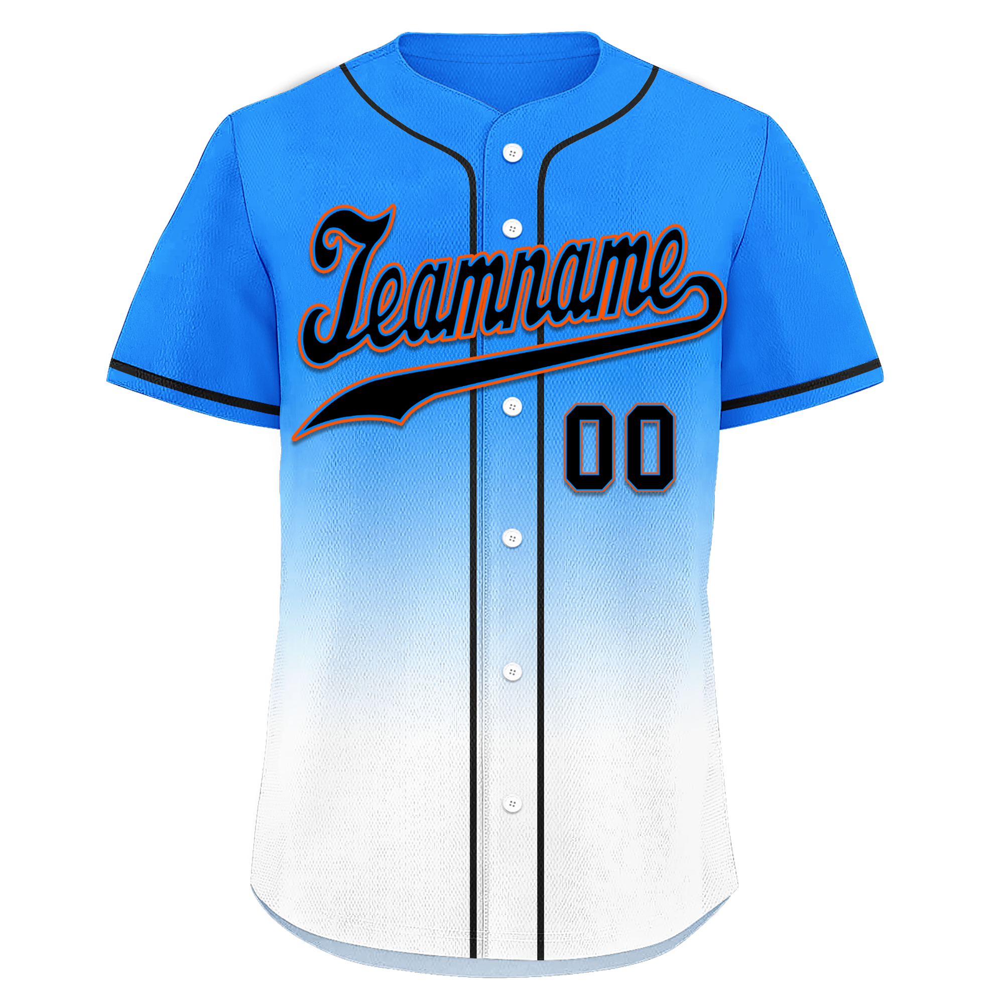 Custom Blue White Fade Fashion Personalized Authentic Baseball Jersey BSBJ01-D0a70ef